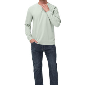 เสื้อเชิ้ตแขนยาววินเทจผ้าฝ้ายแท้ 100% สำหรับผู้ชาย แบบปรับแต่งได้ เสื้อยืดสองชั้นเนื้อหนา ทรงโอเวอร์ไซส์ - Product Image 6