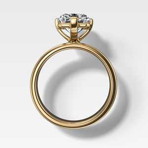 Anillo de Compromiso de Diamantes de Oro Sólido de 14K con Engaste de Puntas en Forma de Brújula, Diamante Solitario Cultivado en Laboratorio de Corte Radiante de 4 Quilates, Certificado IGI, Banda de 3.5mm - Product Image 4