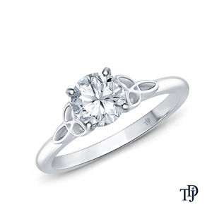 Anillo de compromiso solitario de diamante cultivado en laboratorio con diseño de nudo elegante en oro de 14K, venta al por mayor y al por menor, fabricante OEM. - Product Image 4
