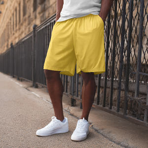 Shorts de sport pour homme 100% polyester à séchage rapide, shorts de course ajustés pour homme, shorts à taille haute avec cordon de serrage pour homme - Product Image 3