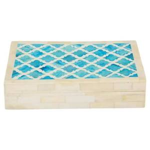 Caja de Madera Natural para Frutos Secos con Incrustaciones de Hueso Tallado, Organizador de Joyas de un Solo Nivel, Venta al Por Mayor - Product Image 1