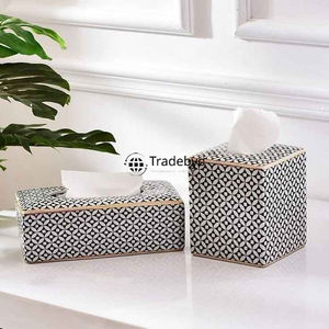 Caja y Portapañuelos Decorativa de Lujo Ecológica con Incrustaciones de Hueso Hecha a Mano, Decoración de Mesa Elegante Tradebyd - Product Image 2