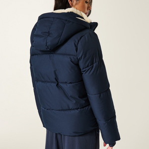Veste d'hiver matelassée en gros pour femme, manteau chaud à capuche, style streetwear, imperméable, tissé, bomber réversible, écologique - Product Image 4