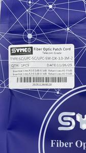 สายแพทช์ไฟเบอร์ออปติก SYMCO SC/UPC SC/UPC SM-DX-3.0-3M-2 เกรดโทรคมนาคม แบบดูเพล็กซ์ LSZH ผ่านการทดสอบจากโรงงาน 100% - Product Image 2
