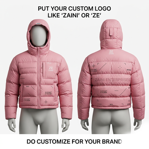 ZAINI Premium 500g Polyester Men's <b>Waterproof</b> Windproof Hooded Puffer <b>Jacket</b> <b>Pink</b> Quilted Panels Camouflage Winter Outerwear - Product Image 1