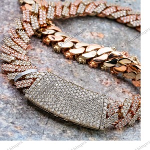 15MM 22 Inches Iced Cuban Link <b>Chain</b> 925 Sterling Silver Men's <b>Extended</b> <b>Chain</b> Gold Plated Thick Miami Luxury Statement Hip Hop - Product Image 3