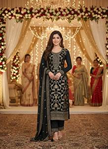 Eventos de Ramadán, celebraciones del Eid, Kurti, pantalón y dupatta pakistaníes especiales, de la más hermosa moda, hasta la rodilla, para mujeres. - Product Image 5