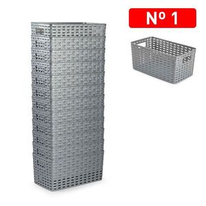 CESTA RATTAN No.1 Cesto portaoggetti in plastica da 5L 28x15CM Materiale in rattan di alta qualità - Product Image 1