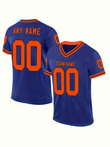 Maillot de football américain personnalisé, T-shirt de sport d'équipe personnalisé, uniforme à manches courtes, nom et numéro personnalisés, performance athlétique, jeu - Product Image 1