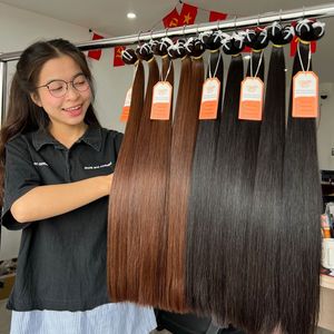 100% Cuticle Aligned Soft Virgin Straight Weft Bundles 100% Vietnamese Human <b>Hair</b> Extensions Full Lengths - Product Image 2