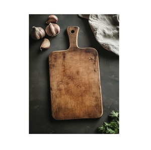 Planche à découper en bois rustique pour trancher, couper en dés, préparer les légumes, les fruits, le pain et le fromage - Product Image 6