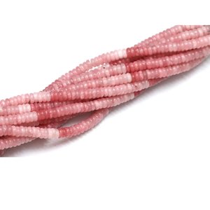 Hermosas cuentas de ópalo rosa en forma de rondel plano, cuentas de ópalo rosa de 6 mm en forma de rondel plano, para la elaboración de joyería artesanal. - Product Image 5