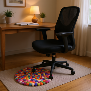 Multicolor Round Felt <b>Chair</b> Mat Aesthetic and Durable Seat Cover for Home Office Furniture - Product Image 3