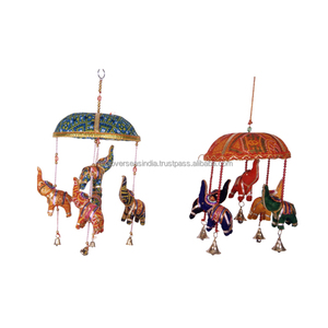 Carillon éolien multicolore fait à la main de bonne qualité décoration murale carillon éolien éléphant avec cloches au prix le plus bas du fournisseur de confiance - Product Image 1