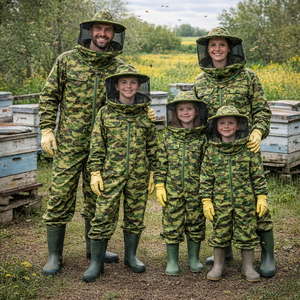 Combinaison d'apiculture antistatique camouflage avec voile amovible, protection intégrale du corps, combinaison de travail unisexe, respirante, en polyester - Product Image 6