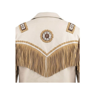 Solid Trader Premium Genuine <b>Suede</b> Fringe Leather <b>Jacket</b> Western Style Soft Tassel Coat Fashionable Wear For <b>Men</b> - Product Image 6