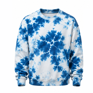 เสื้อสเวตเชิ้ตผ้าฝ้ายฟลีซคอวี แขนยาว ลายย้อมสีแบบคริงเคิล  รับผลิตจำนวนมากตามสั่ง โรงงานผลิตเสื้อผ้าแฟชั่นลำลองใส่สบาย - Product Image 1