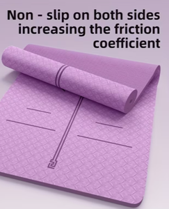 Tapete de Yoga Grueso de 1.0 cm, Resistente a Impactos, Acolchado para Entrenamiento en Casa, Diseño en Color Morado - Product Image 6