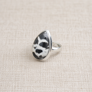 Vintage Black Septarian Gemstone <b>Ring</b> 925 Sterling <b>Silver</b> Rose Gold Yellow Gold Plated Handmade <b>Statement</b> Jewelry Gift Women Her - Product Image 5