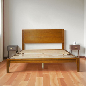Japanese Joinery Wooden <b>Bed</b> Minimalist Style Tool-free Rubber Wood <b>Bed</b> <b>Frame</b> Vietnam Custom Bedroom Furniture Manufacturer - Product Image 1