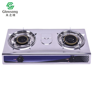 Cuisinière à gaz double usage en acier inoxydable avec allumage piézoélectrique pour gaz naturel et GPL, idéale pour l'hôtellerie et l'usage domestique - Product Image 2