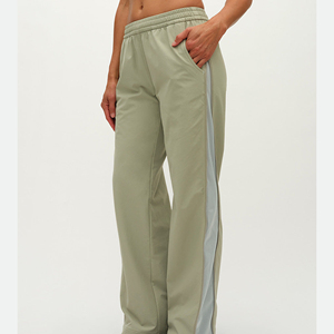 Pantalon de jogging décontracté pour femme en polyester/coton, taille élastique mi-haute, coupe droite, longueur cheville moyenne, pour activités de plein air, service OEM, le meilleur - Product Image 1