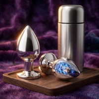 Kabelloser Ferngesteuerter Unisex Analplug mit Prostatamassagefunktion aus Metall, Wasserdicht, Silber, Erwachsenen-Unterhaltungsprodukt