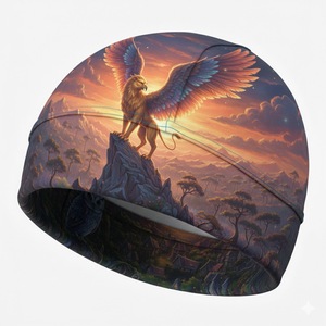 Reflective Sublimation Polyester Brimless <b>Skull</b> <b>Cap</b> Beanie Biker Hat <b>Mens</b> Stretch Running Beanie <b>for</b> Cycling & Sports Outdoor - Product Image 2