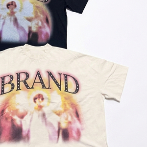 Custom Angel Graphic Print Unisex <b>Y2K</b> Streetwear Organic Cotton Oversized Short Sleeve T <b>Shirt</b> Vintage Casual Hip Hop Loose Fit - Product Image 6