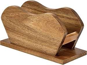 Porte-serviettes rectangulaire en bois massif épais 2026, taille moyenne, organisateur de table à manger - Product Image 5