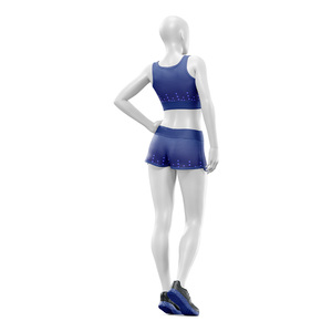 Ensemble de yoga deux pièces pour femmes, dégradé de couleurs, soutien-gorge de sport et short, dos nageur, taille haute, respirant, en Spandex et Polyester - Product Image 5