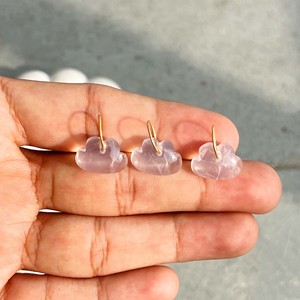 Pendentif en pierre précieuse labradorite nuage avec anneau doré pour la fabrication de colliers et boucles d'oreilles - Product Image 3