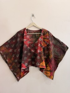 Women's Bohemian <b>Patchwork</b> Blouse Sleeveless O-Neck Loose Fit Batik Print Cotton Viscose Top All Seasons Eco-Friendly - Product Image 2
