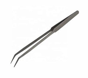 Pince à épiler étroite à nez incurvé de 8 "de long outil de bijoux utilitaire à pointe fine droite. Fabriqué par Zarnab Surgical - Product Image 1