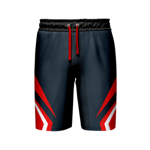 Men's Sporty Paisley Print Quick Dry Board Shorts Elastic Waist Front Logo Mid Design 100% Polyester Red <b>Black</b> White Pattern - Product Image 5