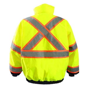 High Visibility Reflective Hi Vis ANSI Class 1 LED Flash Winter Workwear Jackets <b>Waterproof</b> Breathable Fabric Safety - Product Image 6