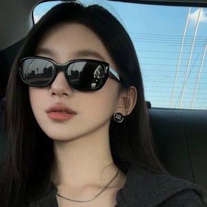Retro Square European and American High End Soft Pink Sunglasses Square Round <b>Face</b> Sunglasses for Women - Product Image 2