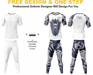 Combinaison de compression pour homme au design élégant, impression par sublimation, qualité exceptionnelle, tissu respirant, manches longues, ensemble de rashguard MMA - Product Image 2