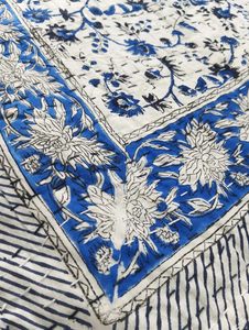 Nueva y Hermosa Colcha Kantha Blanca con Estampado a Mano, Colcha de Algodón Hecha a Mano con Diseño de Palmeras Indias, Reversible, de Alta Calidad, Disponible en Todos los Tamaños - Product Image 3