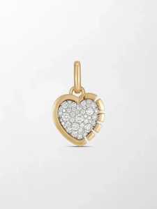 Heart Shape Pave Lab Grown Diamond <b>Pendant</b> 14k <b>Solid</b> <b>Gold</b> 0.70ctw Wholesale 42 Stone Bezel Set Unique Luxury Charm Manufacturer - Product Image 1
