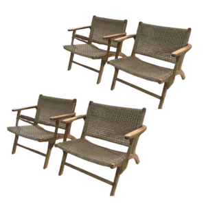 Chaises de salle à manger en rotin tressé pour hôtel - Cadre en bois massif, design moderne, durables et imperméables pour l'extérieur - PROMOTION - Product Image 6