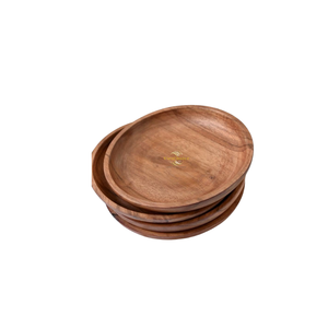 Vente flash - Assiette décorative en bois - Fabrication artisanale - Bois massif naturel - Assiette décorative pour mur, table et décoration intérieure - Product Image 4