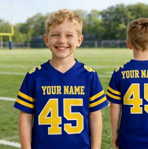 Maillot de football pour enfants personnalisé, maillot de football pour jeunes avec nom et numéro, unisexe, manches courtes, tenue de match unie - Product Image 3