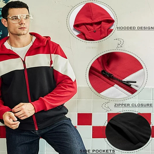 Sudadera con capucha de lana de algodón pesado de invierno al por mayor para hombre Sudadera con capucha acanalada de marca personalizada - Product Image 4