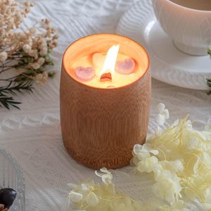 Bougie parfumée dans une tasse en bambou nouvelle tendance prix le moins cher bougies en pot naturelles écologiques fabriquées au Vietnam - Product Image 2