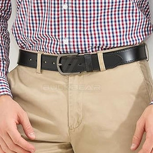 Cinturón de cuero de alta calidad para uso diario, costuras resistentes, ajuste cómodo para jeans y pantalones de vestir. - Product Image 4