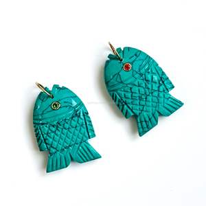 Colgante de Pez Turquesa Azul AAA, Plata 925, Hecho a Mano, Amuleto de Pez con Gema, Collar Tallado a Mano, Joyería de Cristal Curativo, Venta al por Mayor - Product Image 2