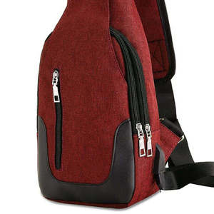 Bolso bandolera de lona con cremallera, bolso de pecho, mochila de viaje de gran capacidad para hombres y mujeres - Product Image 1