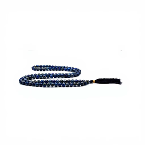 Collier de prière en lapis-lazuli avec 108 perles et pompon, perles de prière religieuses pour l'islam, la méditation, le yoga, bijoux unisexes en perles colorées - Product Image 1