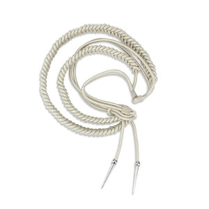 สายคล้องคอแบบสะท้อนแสงสำหรับผู้ชาย ทำจากผ้าฝ้าย 100% ขนาดและสีตามสั่ง OEM พร้อมเชือกดึงและตะขอโลหะ สำหรับเครื่องแบบทหาร ขบวนพาเหรด นักเรียนนายร้อย และนกหวีด - Product Image 1